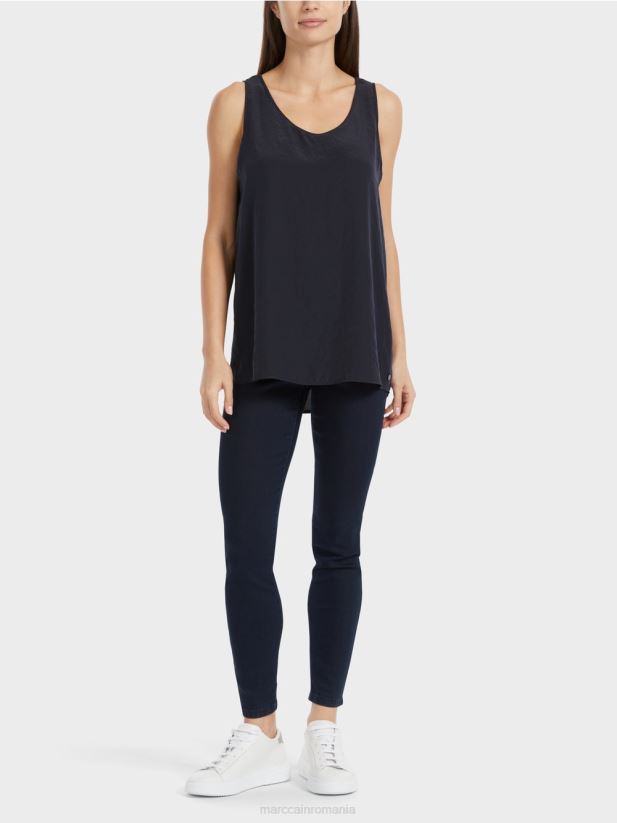 top ușor fără mâneci Marc Cain albastru miezul nopții îmbrăcăminte 4826HH1343