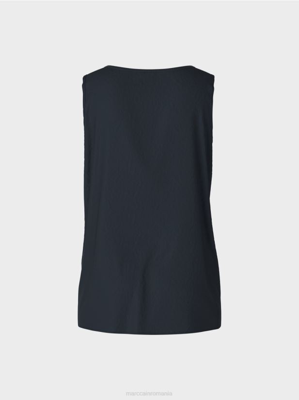 top ușor fără mâneci Marc Cain albastru miezul nopții îmbrăcăminte 4826HH1343