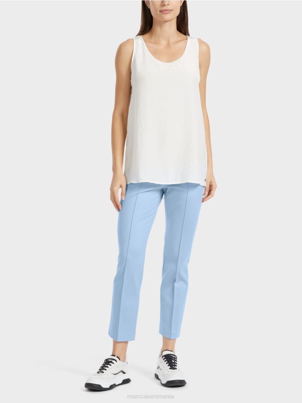 top ușor fără mâneci Marc Cain aproape alb îmbrăcăminte 4826HH1344