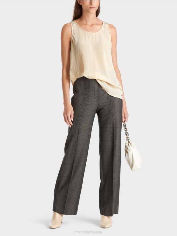 top ușor fără mâneci Marc Cain crema inchisa îmbrăcăminte 4826HH1353