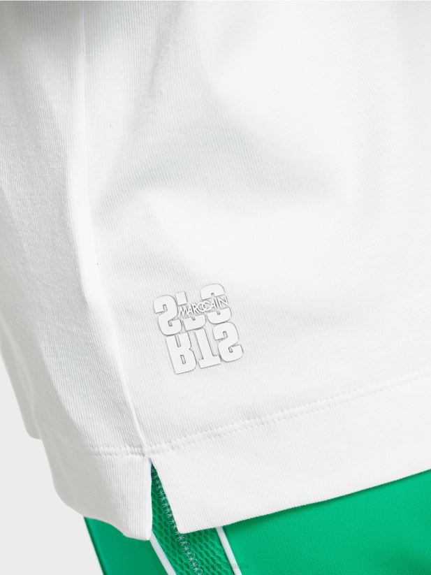 tricou aerisit cu inserție din plasă Marc Cain alb îmbrăcăminte 4826HH1361