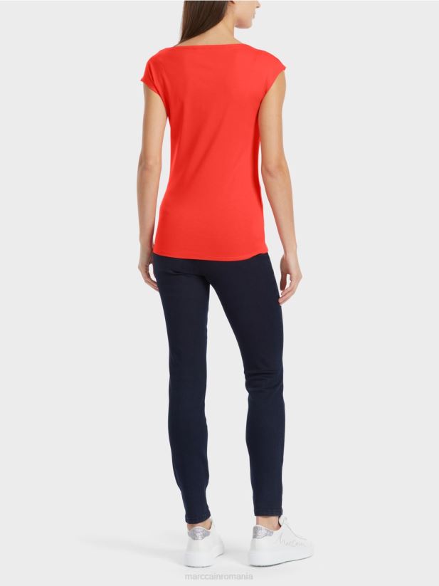 tricou care îmbrățișează trupul Marc Cain campari îmbrăcăminte 4826HH1336