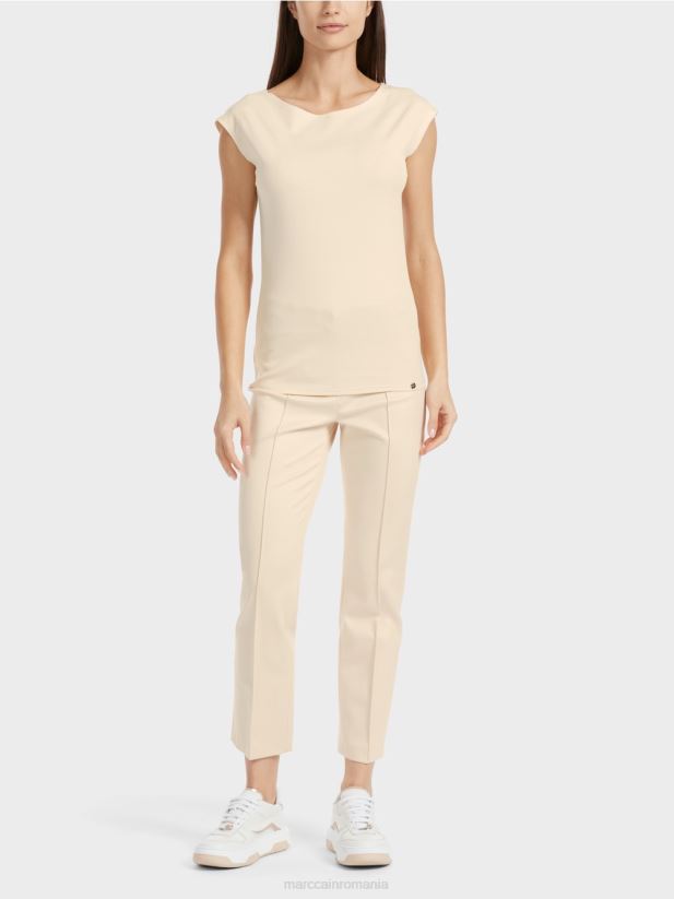tricou care îmbrățișează trupul Marc Cain crema inchisa îmbrăcăminte 4826HH1338