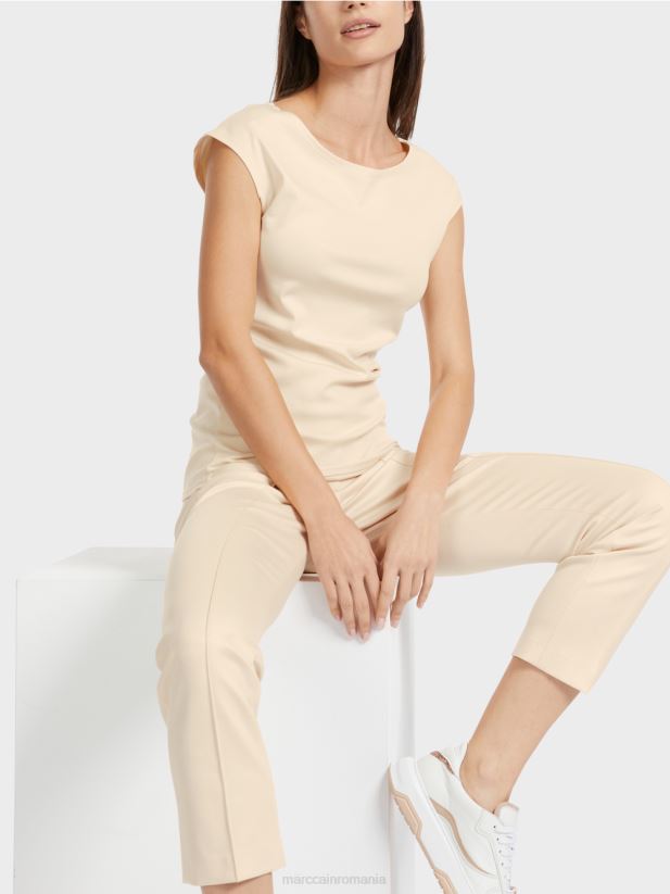 tricou care îmbrățișează trupul Marc Cain crema inchisa îmbrăcăminte 4826HH1338