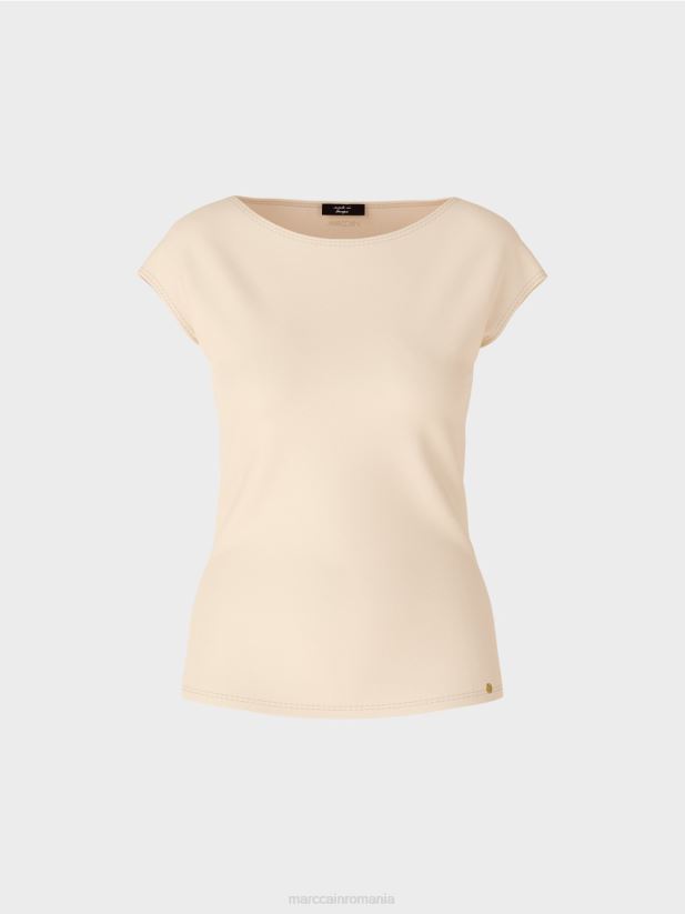 tricou care îmbrățișează trupul Marc Cain crema inchisa îmbrăcăminte 4826HH1338