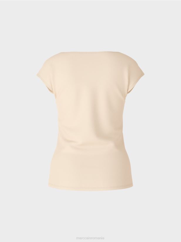 tricou care îmbrățișează trupul Marc Cain crema inchisa îmbrăcăminte 4826HH1338