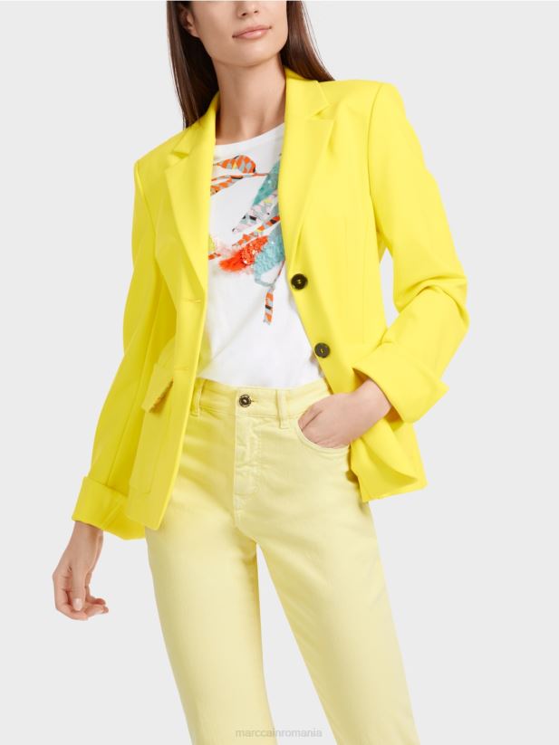 tricou cu aplicație de pasăre colorată Marc Cain alb îmbrăcăminte 4826HH1315