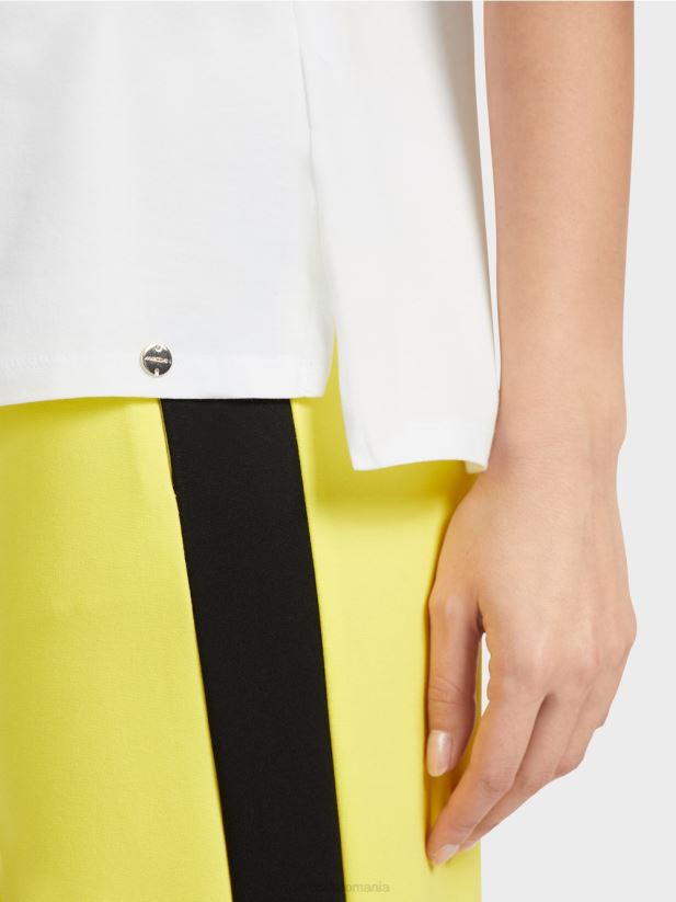 tricou cu aplicare pasăre Marc Cain alb îmbrăcăminte 4826HH1317