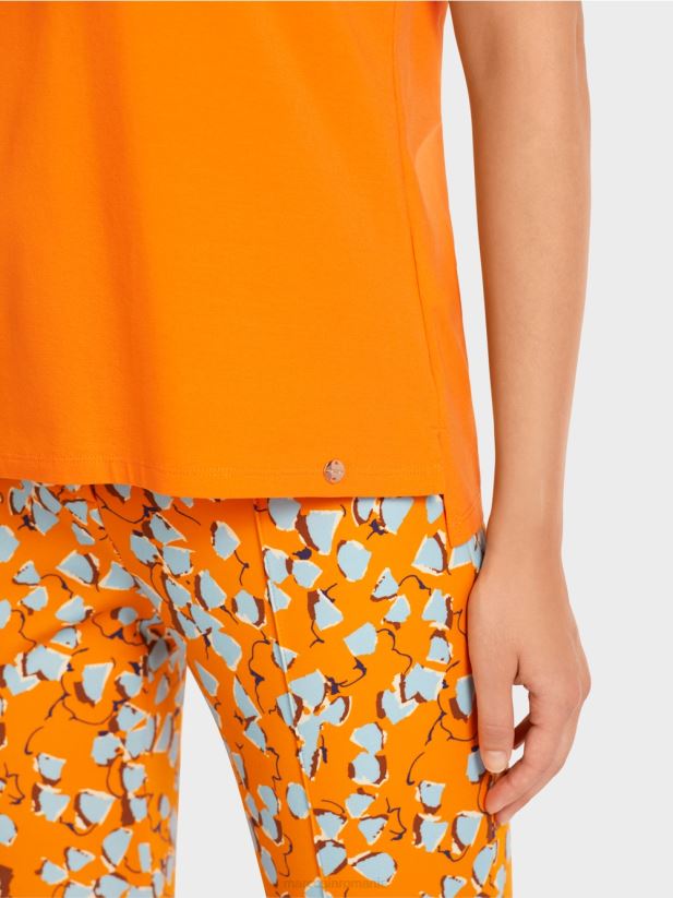 tricou cu buzunar impodobit la piept Marc Cain portocaliu limpede îmbrăcăminte 4826HH1457