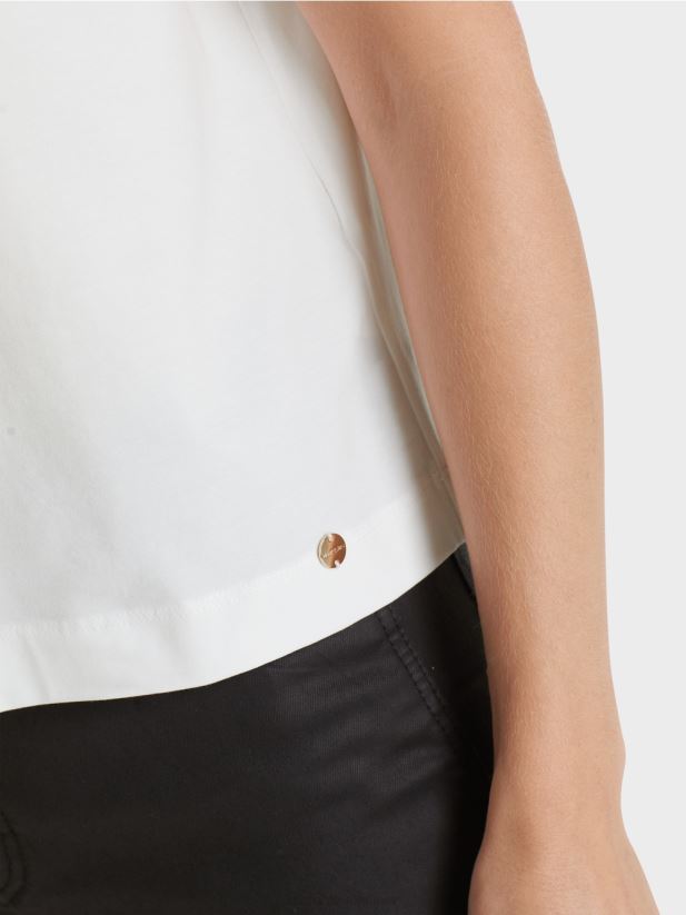 tricou cu croiala boxy Marc Cain alb îmbrăcăminte 4826HH1250