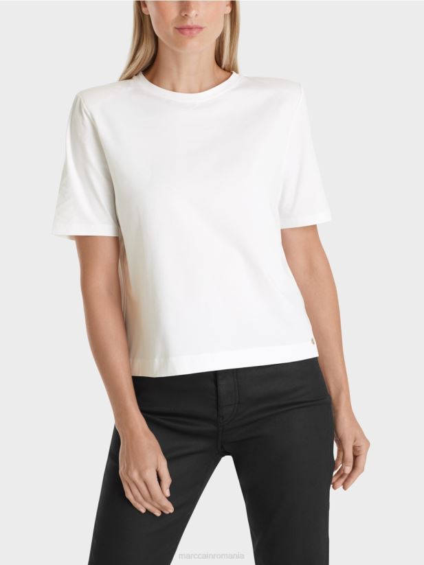 tricou cu croiala boxy Marc Cain alb îmbrăcăminte 4826HH1250