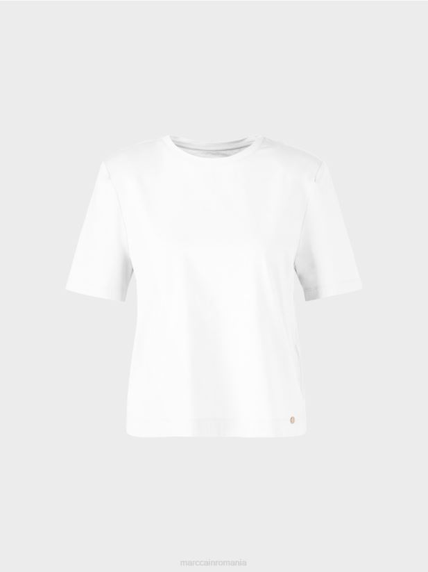 tricou cu croiala boxy Marc Cain alb îmbrăcăminte 4826HH1250