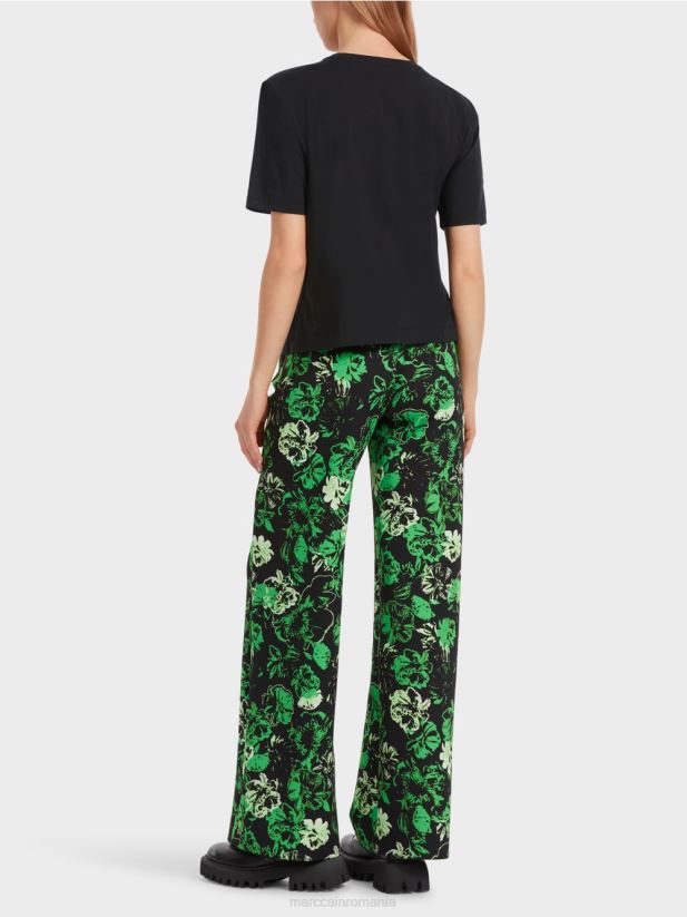 tricou cu croiala boxy Marc Cain negru îmbrăcăminte 4826HH1247