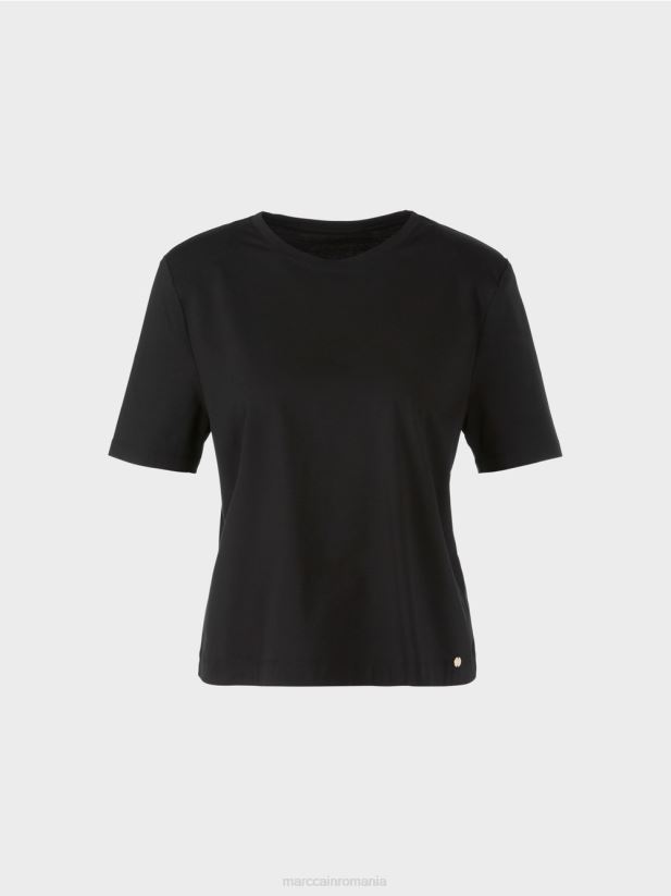 tricou cu croiala boxy Marc Cain negru îmbrăcăminte 4826HH1247