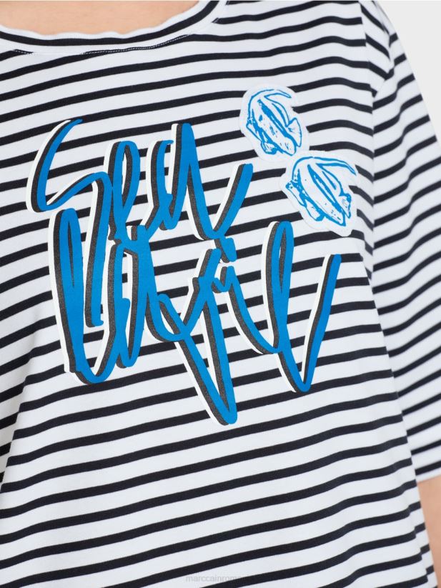 tricou cu declarație Marc Cain dunga îmbrăcăminte 4826HH1362