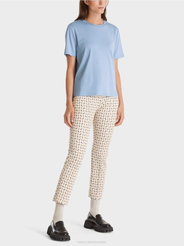 tricou cu decolteu larg Marc Cain cer întunecat de vară îmbrăcăminte 4826HH1274