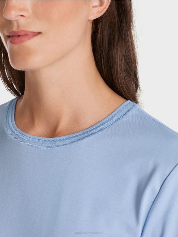 tricou cu decolteu larg Marc Cain cer întunecat de vară îmbrăcăminte 4826HH1274