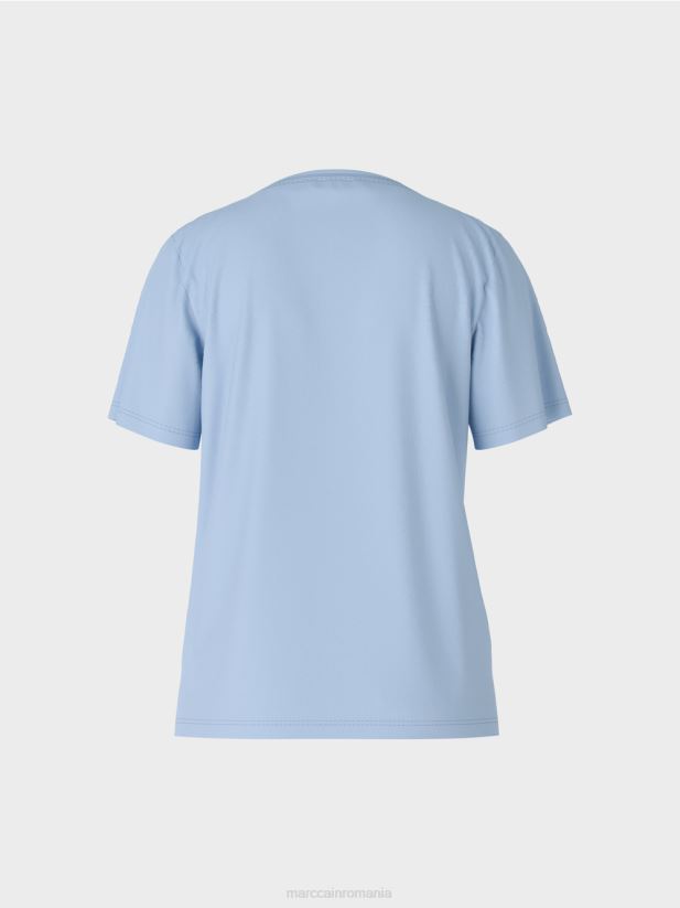 tricou cu decolteu larg Marc Cain cer întunecat de vară îmbrăcăminte 4826HH1274