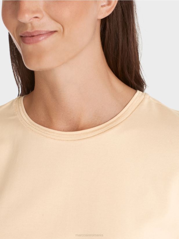 tricou cu decolteu larg Marc Cain crema inchisa îmbrăcăminte 4826HH1275