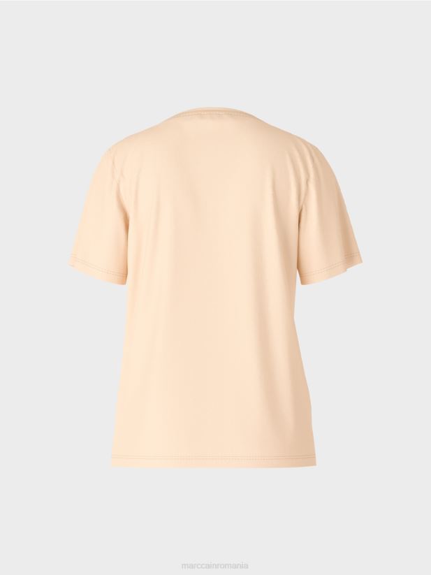 tricou cu decolteu larg Marc Cain crema inchisa îmbrăcăminte 4826HH1275
