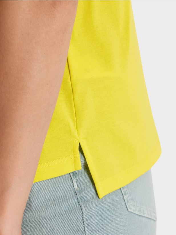tricou cu decolteu larg Marc Cain lămâie moale îmbrăcăminte 4826HH1313
