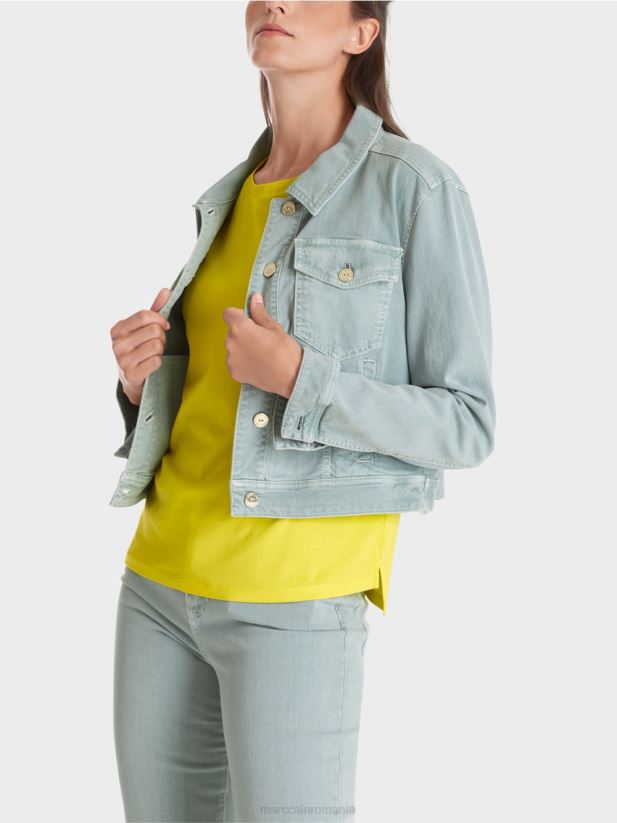 tricou cu decolteu larg Marc Cain lămâie moale îmbrăcăminte 4826HH1313