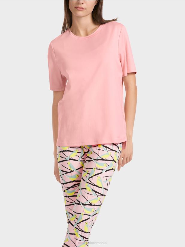 tricou cu decolteu larg Marc Cain roz pudra moale îmbrăcăminte 4826HH1322