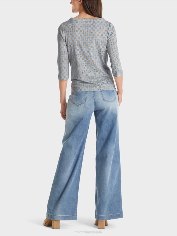 tricou cu design grafic Marc Cain cer întunecat de vară îmbrăcăminte 4826HH1281