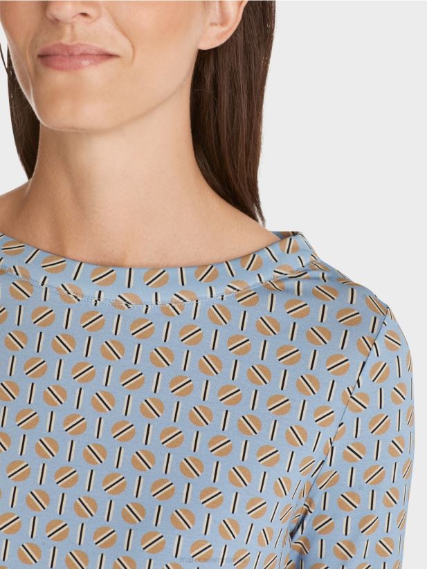 tricou cu design grafic Marc Cain cer întunecat de vară îmbrăcăminte 4826HH1281