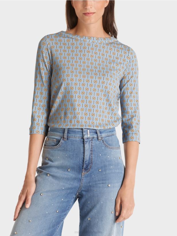 tricou cu design grafic Marc Cain cer întunecat de vară îmbrăcăminte 4826HH1281