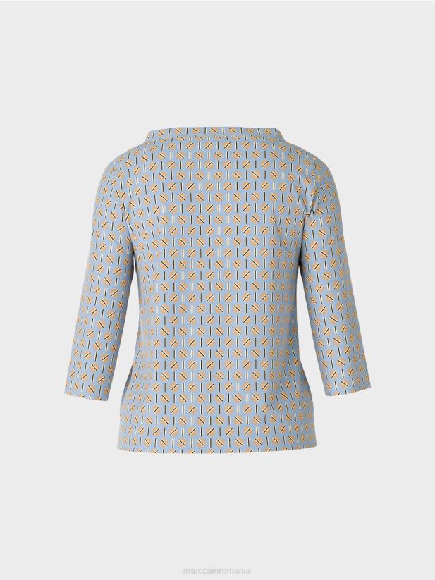 tricou cu design grafic Marc Cain cer întunecat de vară îmbrăcăminte 4826HH1281