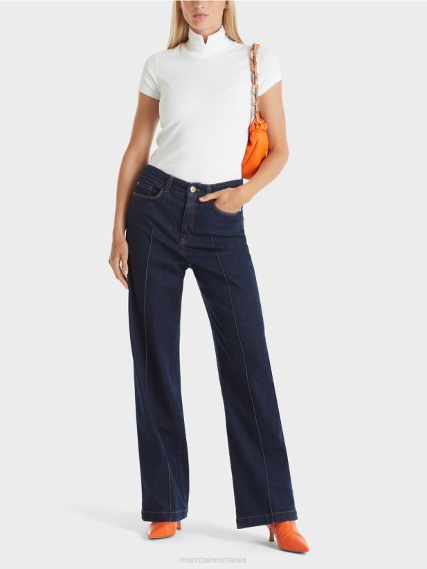 tricou cu gât înalt Marc Cain alb îmbrăcăminte 4826HH1351