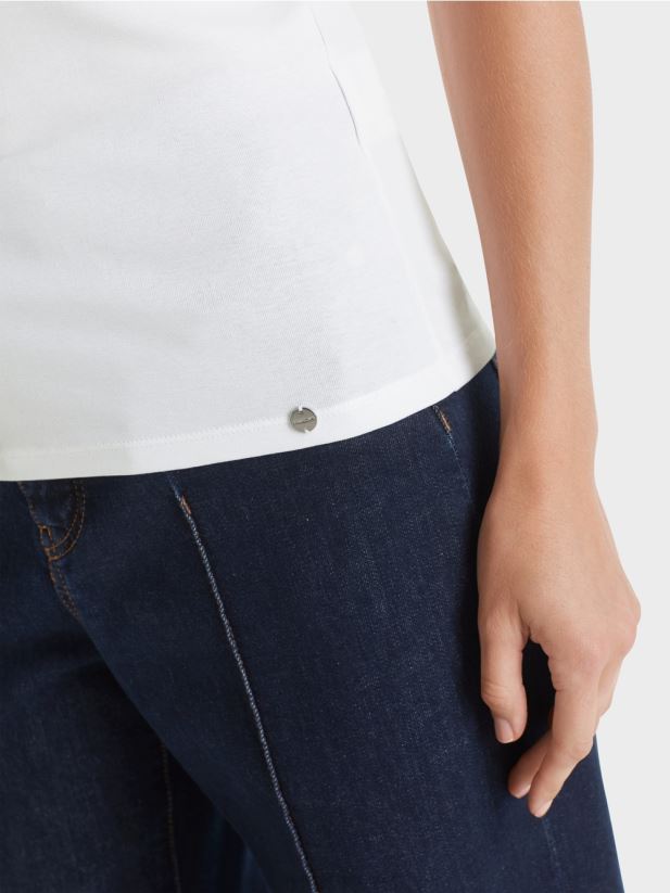 tricou cu gât înalt Marc Cain alb îmbrăcăminte 4826HH1351