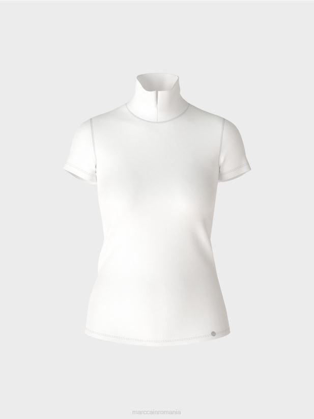 tricou cu gât înalt Marc Cain alb îmbrăcăminte 4826HH1351