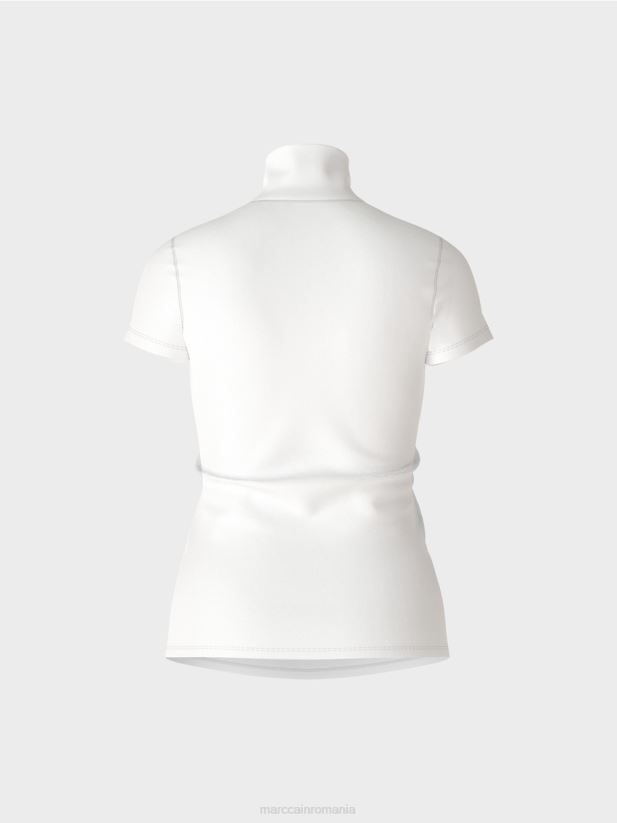 tricou cu gât înalt Marc Cain alb îmbrăcăminte 4826HH1351