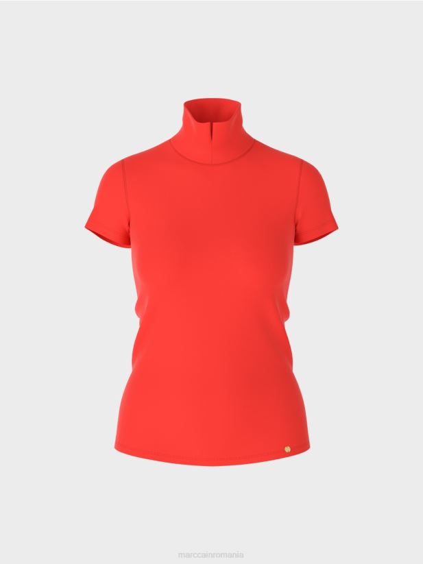 tricou cu gât înalt Marc Cain campari îmbrăcăminte 4826HH1333