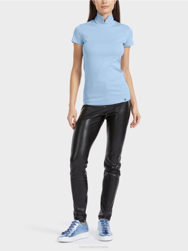 tricou cu gât înalt Marc Cain cer întunecat de vară îmbrăcăminte 4826HH1334