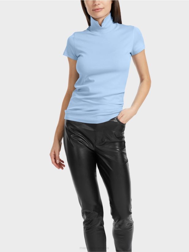 tricou cu gât înalt Marc Cain cer întunecat de vară îmbrăcăminte 4826HH1334