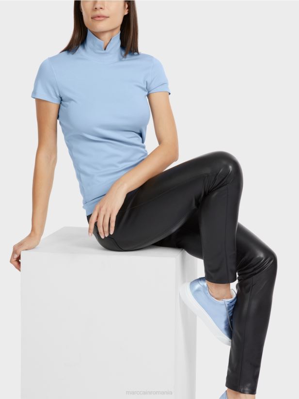 tricou cu gât înalt Marc Cain cer întunecat de vară îmbrăcăminte 4826HH1334