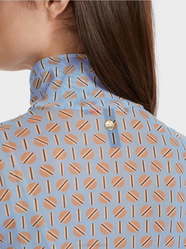 tricou cu gât rulat care îmbrățișează silueta Marc Cain cer întunecat de vară îmbrăcăminte 4826HH1277