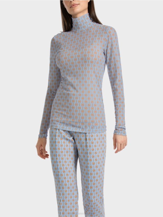 tricou cu gât rulat care îmbrățișează silueta Marc Cain cer întunecat de vară îmbrăcăminte 4826HH1277