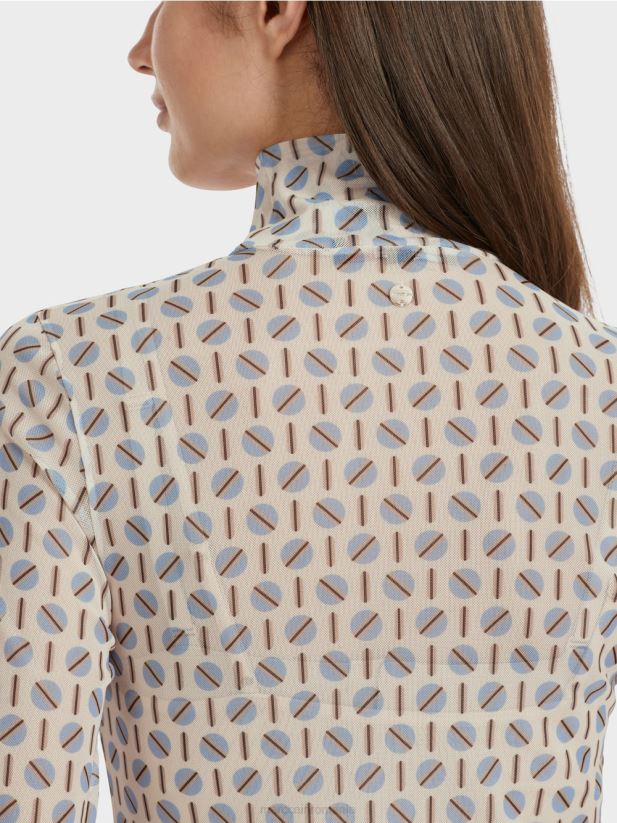 tricou cu gât rulat care îmbrățișează silueta Marc Cain crema inchisa îmbrăcăminte 4826HH1278