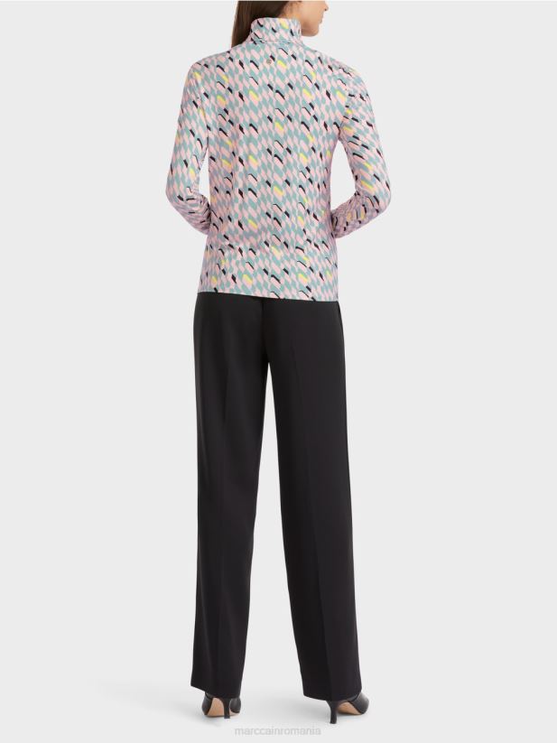 tricou cu gat rulat Marc Cain albastru închis la cer îmbrăcăminte 4826HH1324