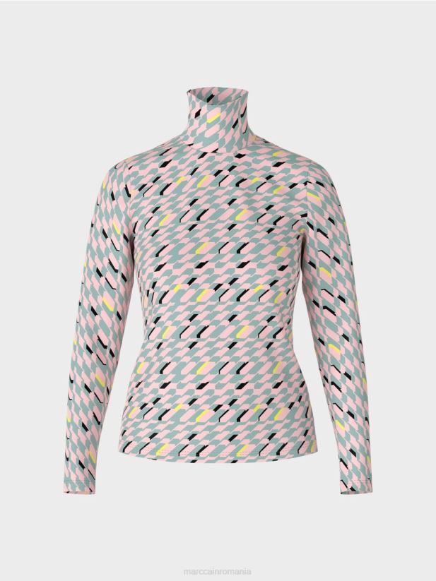 tricou cu gat rulat Marc Cain albastru închis la cer îmbrăcăminte 4826HH1324