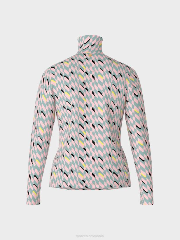 tricou cu gat rulat Marc Cain albastru închis la cer îmbrăcăminte 4826HH1324