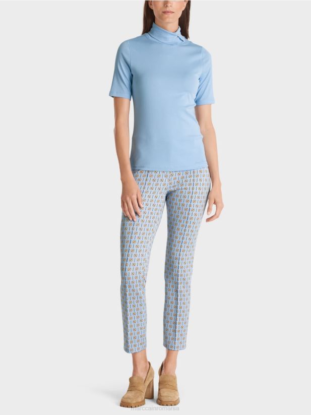 tricou cu gat rulat Marc Cain cer întunecat de vară îmbrăcăminte 4826HH1283