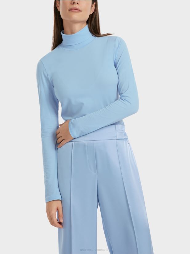 tricou cu gat rulat Marc Cain cer întunecat de vară îmbrăcăminte 4826HH1288