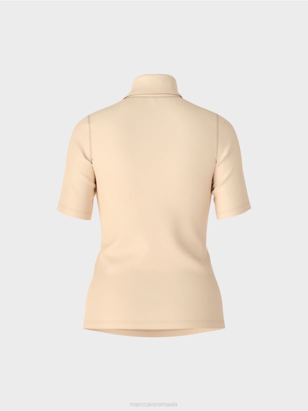 tricou cu gat rulat Marc Cain crema inchisa îmbrăcăminte 4826HH1282