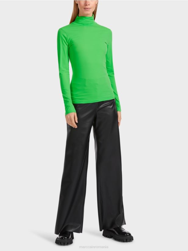 tricou cu gat rulat Marc Cain verde măr închis îmbrăcăminte 4826HH1253