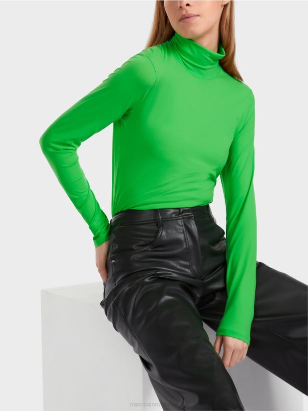 tricou cu gat rulat Marc Cain verde măr închis îmbrăcăminte 4826HH1253